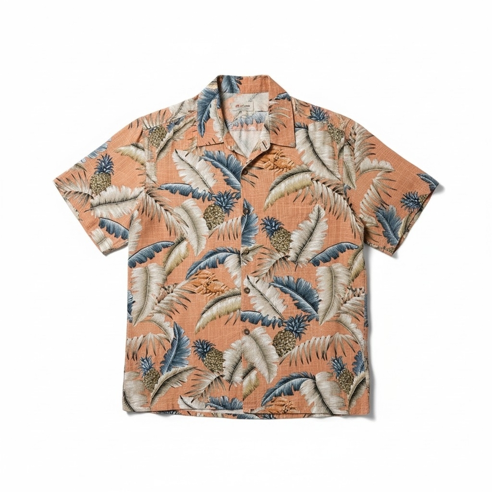 Batik Bay Large Rayon Short Sleeve Button Up Palm Trees Men's Hawaiian.